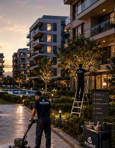 Equipo de Polaris trabajando en una urbanización